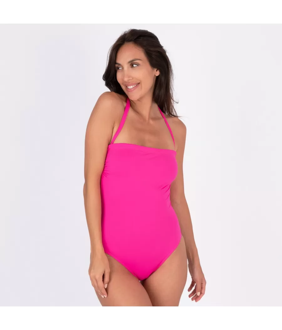 Maillot 1 pièce femme basique savane fushia | Kiwi Saint Tropez