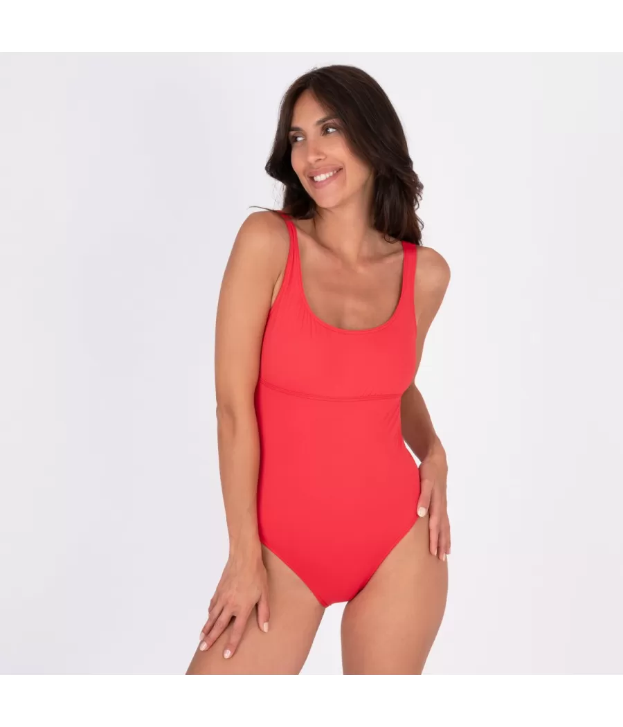 Maillot 1 pièce femme basique savane rosso - One piece swiwear united | Kiwi Saint Tropez