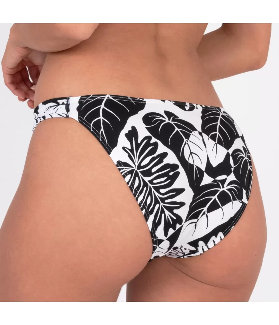 Culotte de maillot femme echancrée Foglia noir | Kiwi Saint Tropez