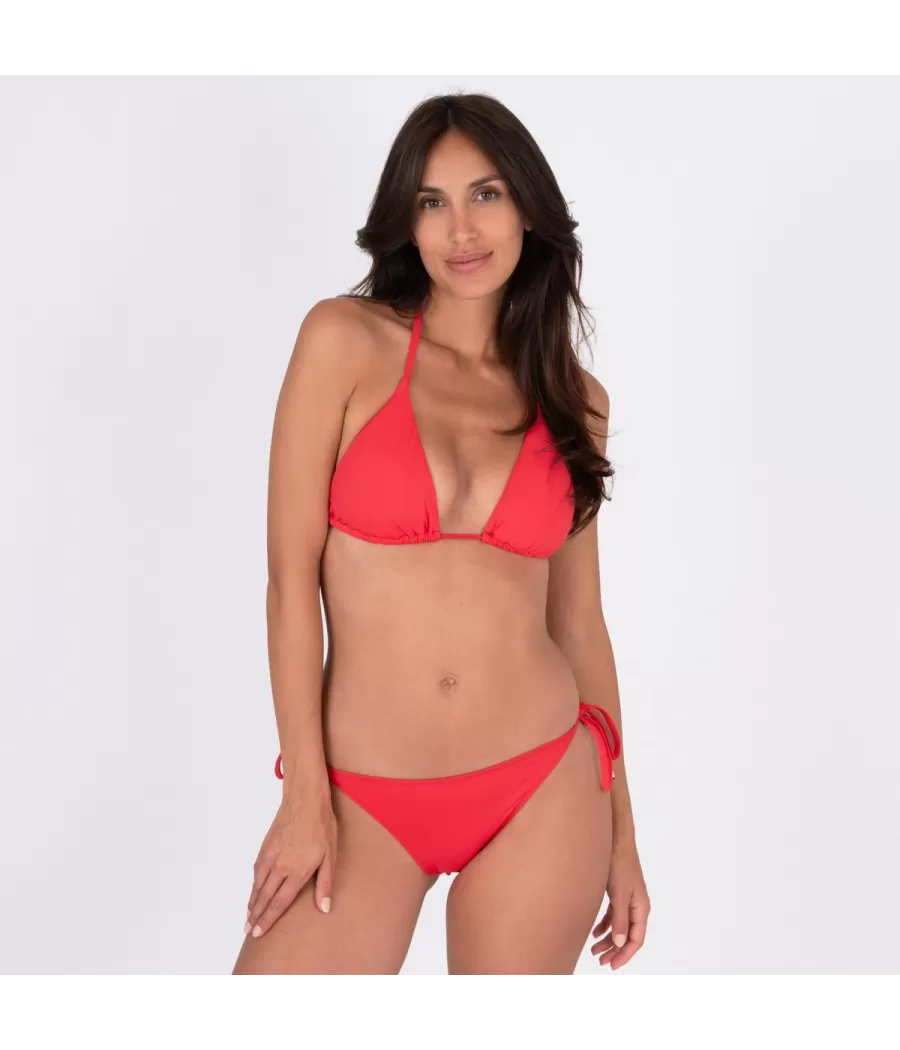 Culotte de maillot femme nouée savane rosso - Maillots séparables unis | Kiwi Saint Tropez