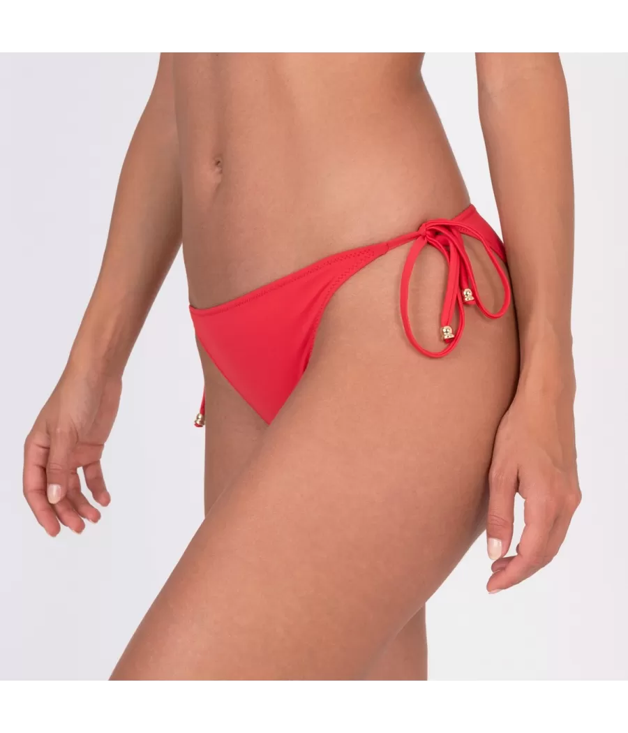 Culotte de maillot femme nouée savane rosso - Maillots séparables unis | Kiwi Saint Tropez