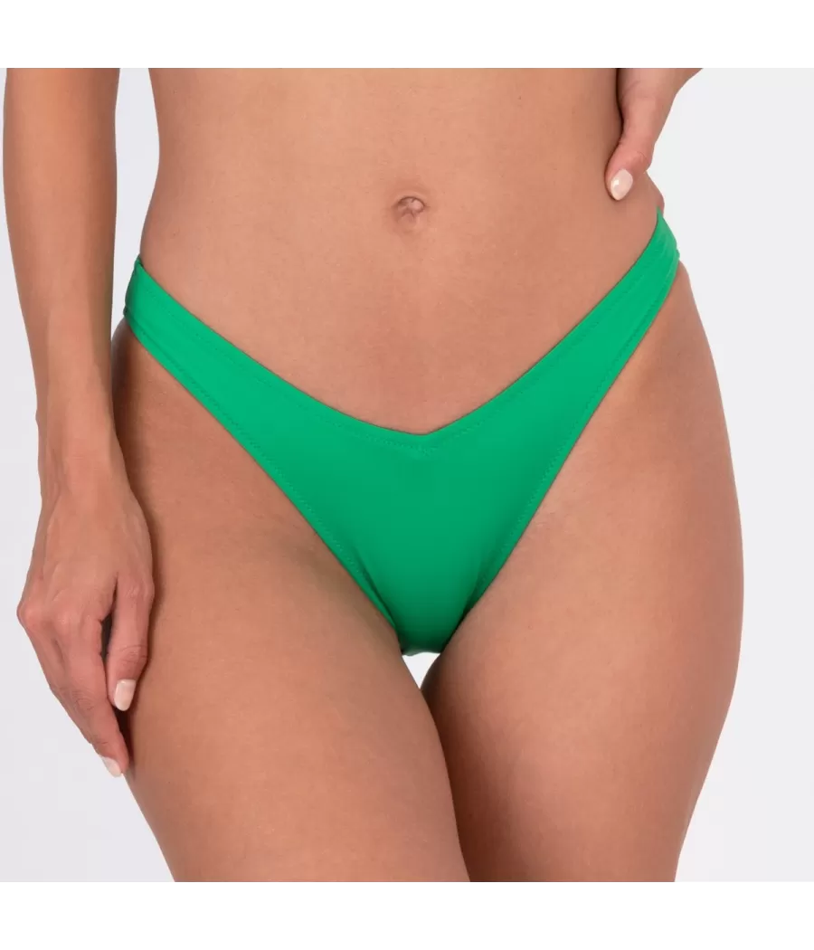 Culotte de maillot femme échancrée savane menthe | Kiwi Saint Tropez