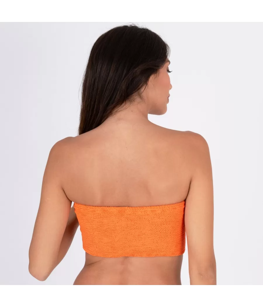 Haut de maillot femme bandeau one size Wavy orange | Kiwi Saint Tropez