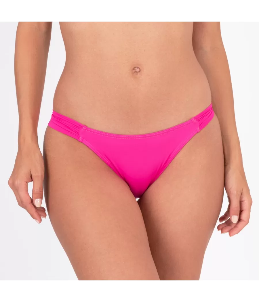 Culotte de maillot femme echancrée savane fushia - Maillots séparables unis | Kiwi Saint Tropez