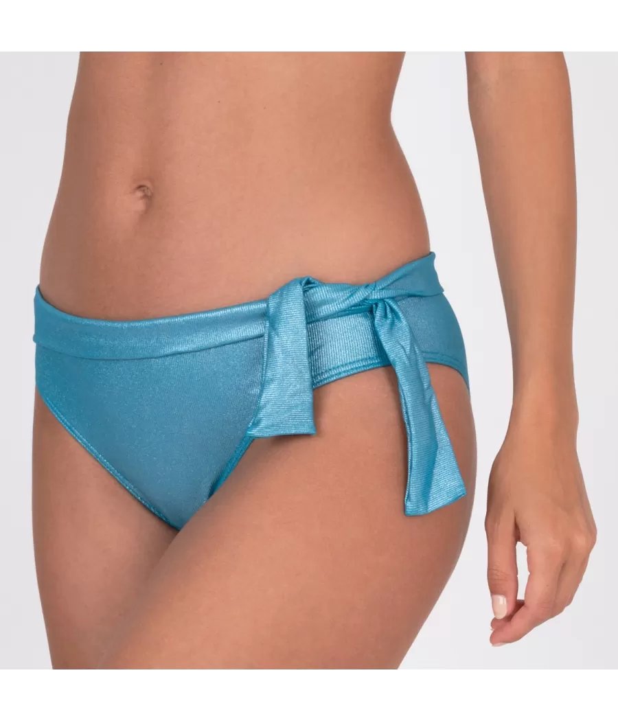 Culotte de maillot femme nouée splendide turquoise