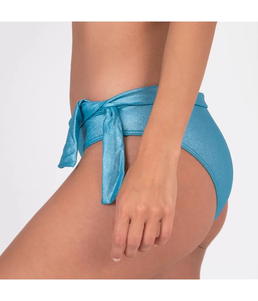 Culotte de maillot femme nouée splendide turquoise | Kiwi Saint Tropez