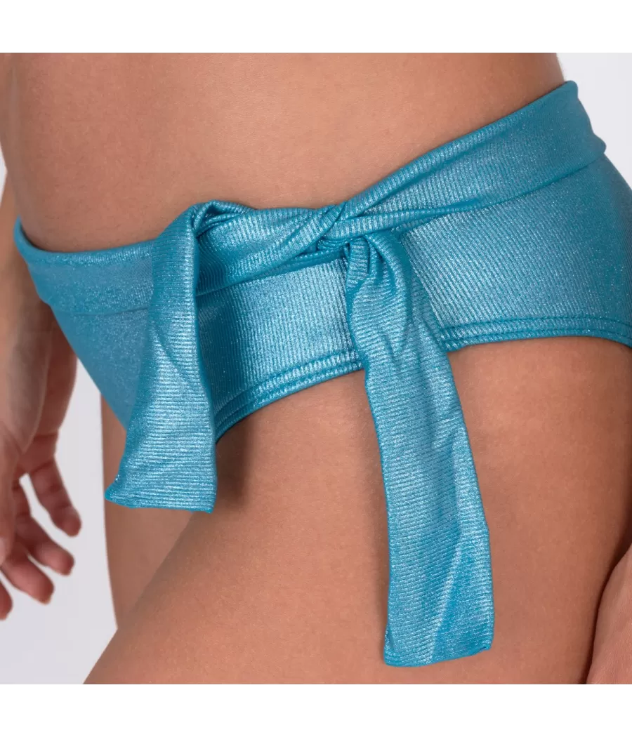 Culotte de maillot femme nouée splendide turquoise | Kiwi Saint Tropez