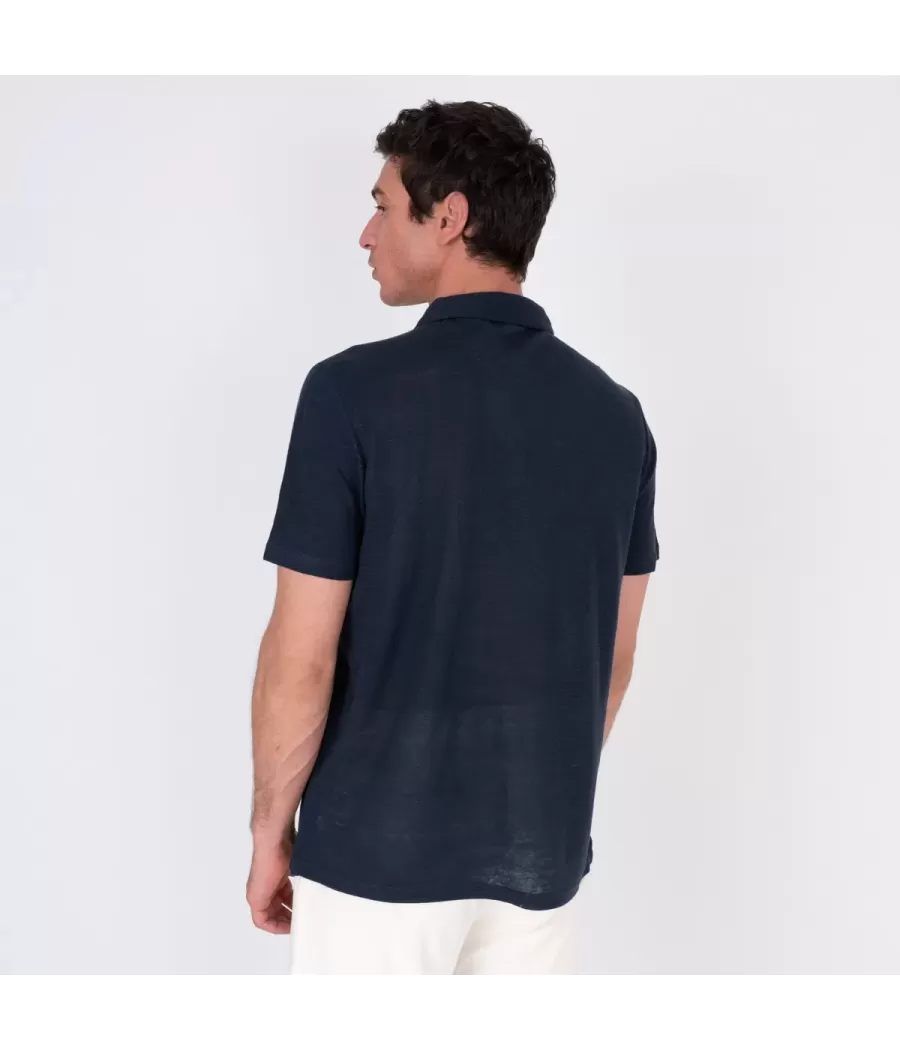 Polo homme lin marine | Kiwi Saint Tropez