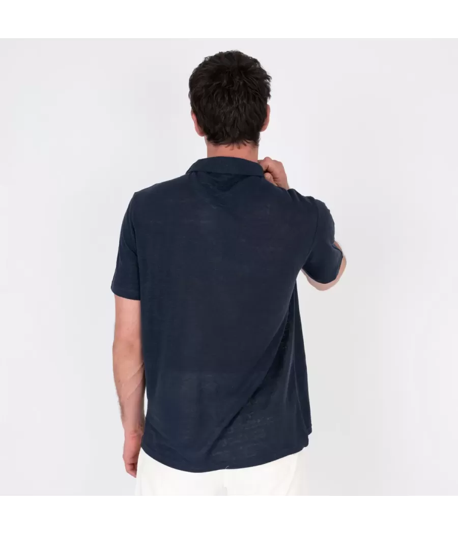 Polo homme lin marine | Kiwi Saint Tropez