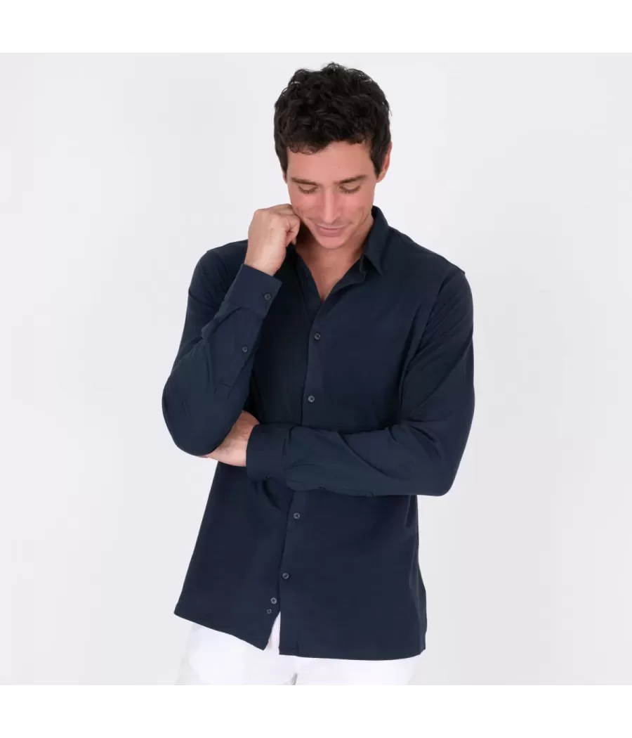 Chemise Homme Jersey W marine | Kiwi Saint Tropez