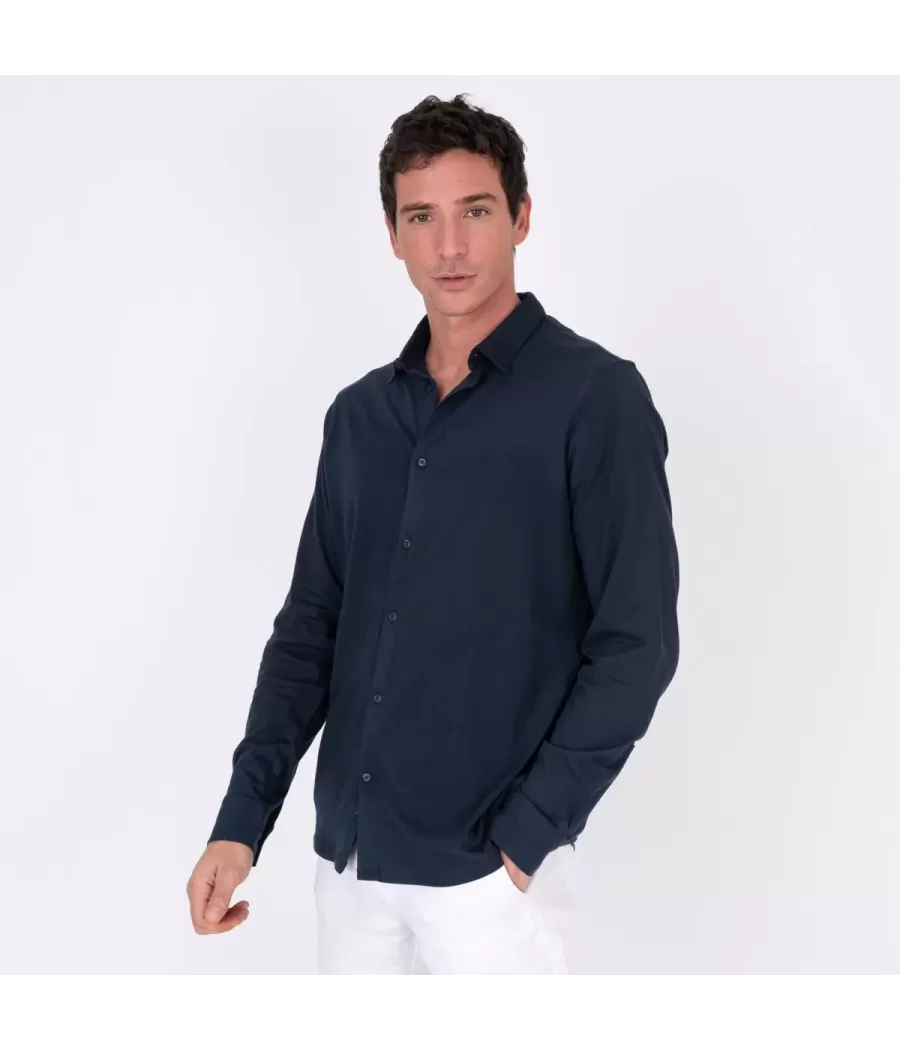 Chemise Homme Jersey W marine | Kiwi Saint Tropez