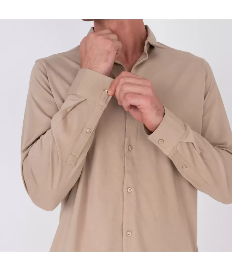 Chemise Homme Jersey W beige | Kiwi Saint Tropez