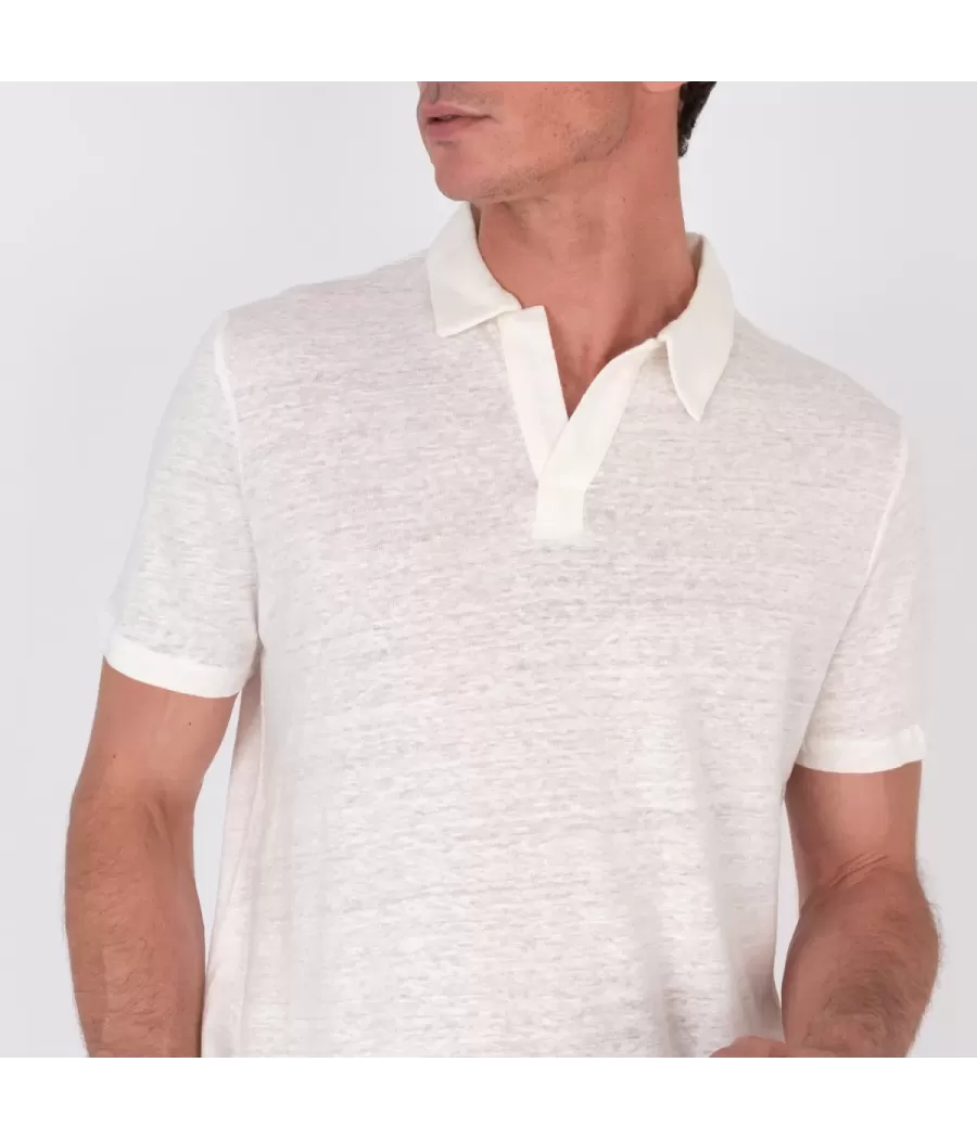 Polo homme lin écru | Kiwi Saint Tropez