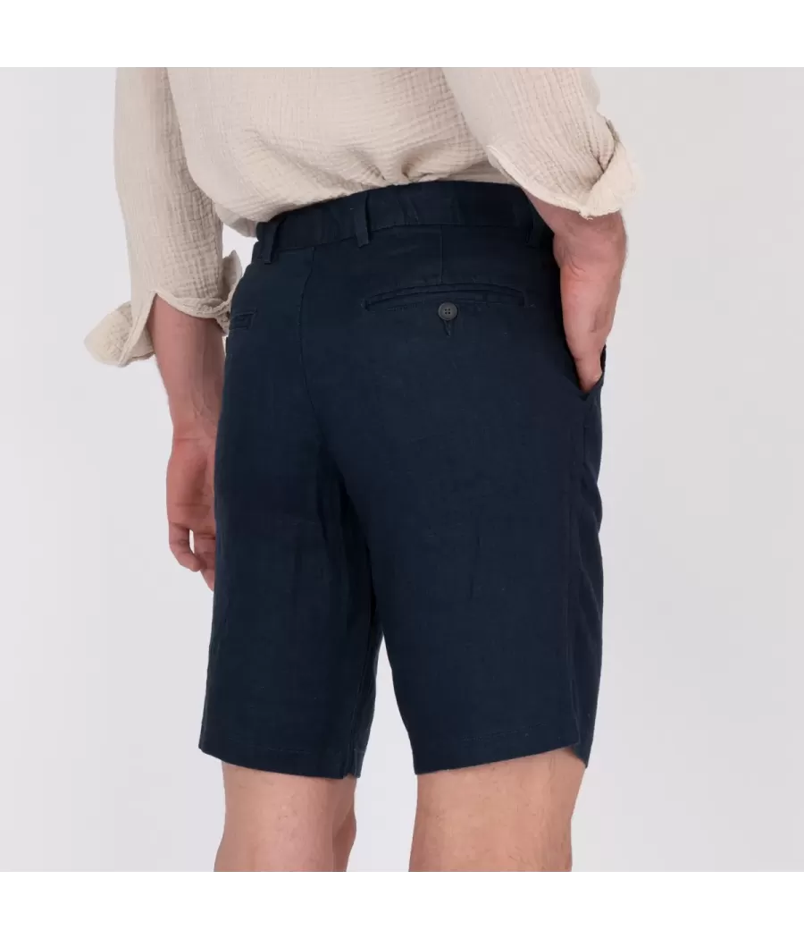 Men's linen shorts W navy - Shorts men  | Kiwi Saint Tropez