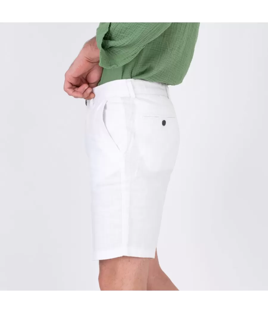 Short homme lin W blanc | Kiwi Saint Tropez