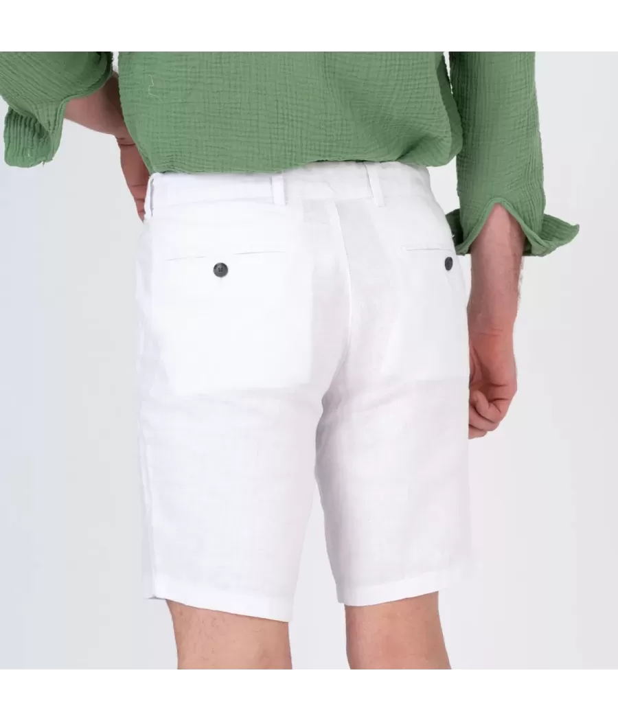 Short homme lin W blanc | Kiwi Saint Tropez