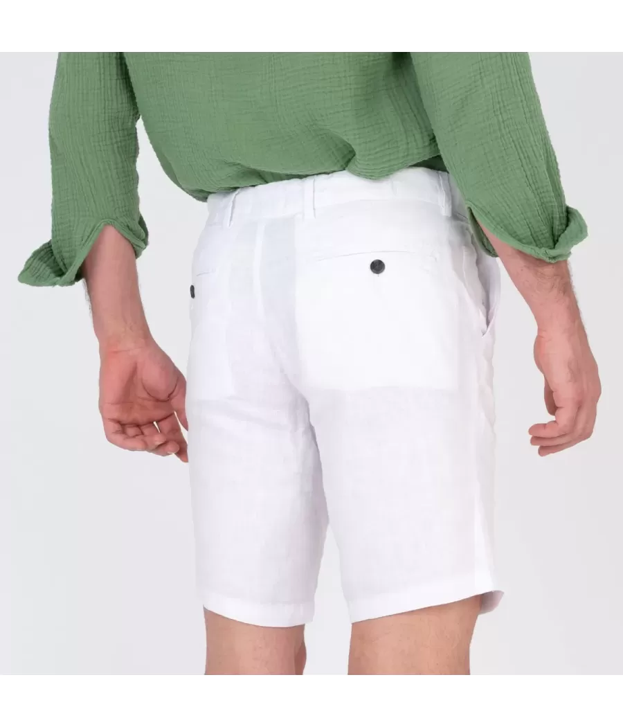 Short homme lin W blanc | Kiwi Saint Tropez