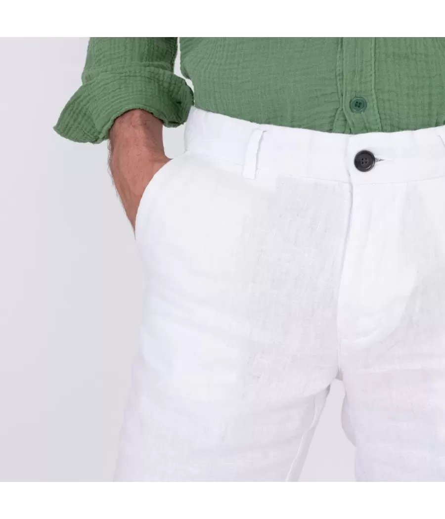 Short homme lin W blanc | Kiwi Saint Tropez