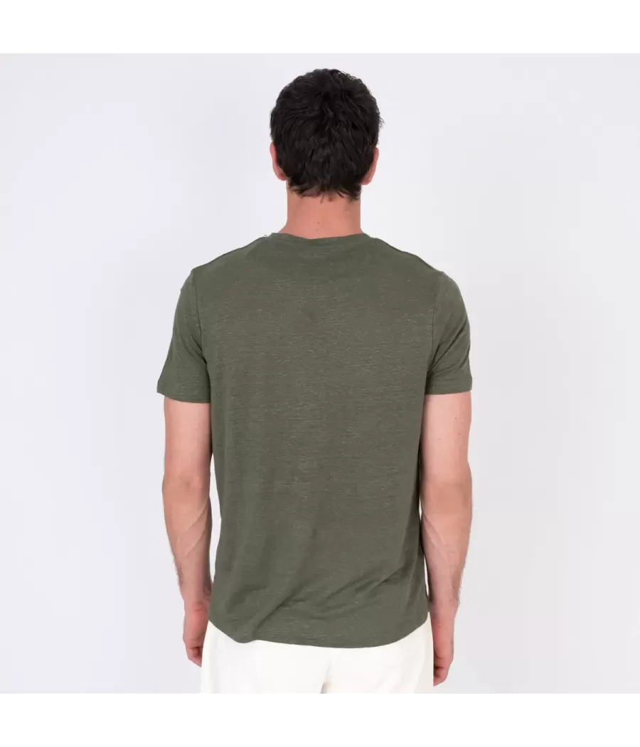 T-shirt homme lin W kaki | Kiwi Saint Tropez