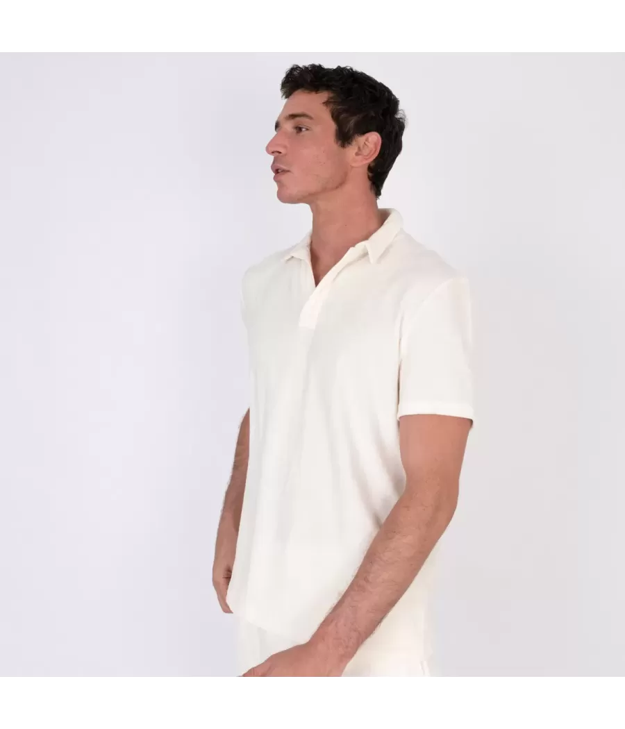 Terry herenpolo ecru - Polos homme | Kiwi Saint Tropez