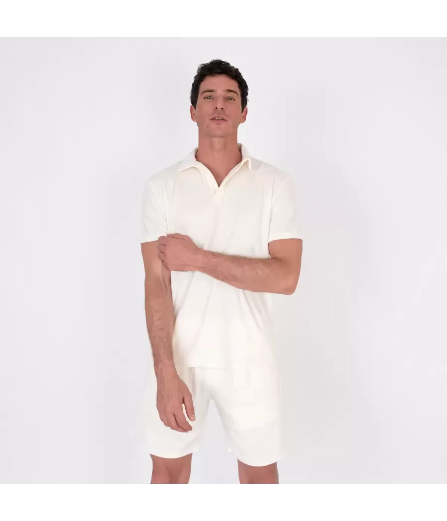 Terry herenpolo ecru - Polos homme | Kiwi Saint Tropez