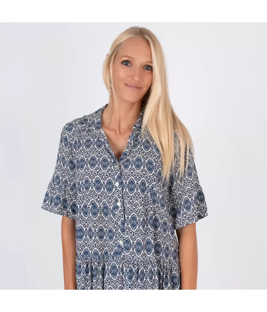 Michela marine kasjmier korte jurk - Robes femme | Kiwi Saint Tropez