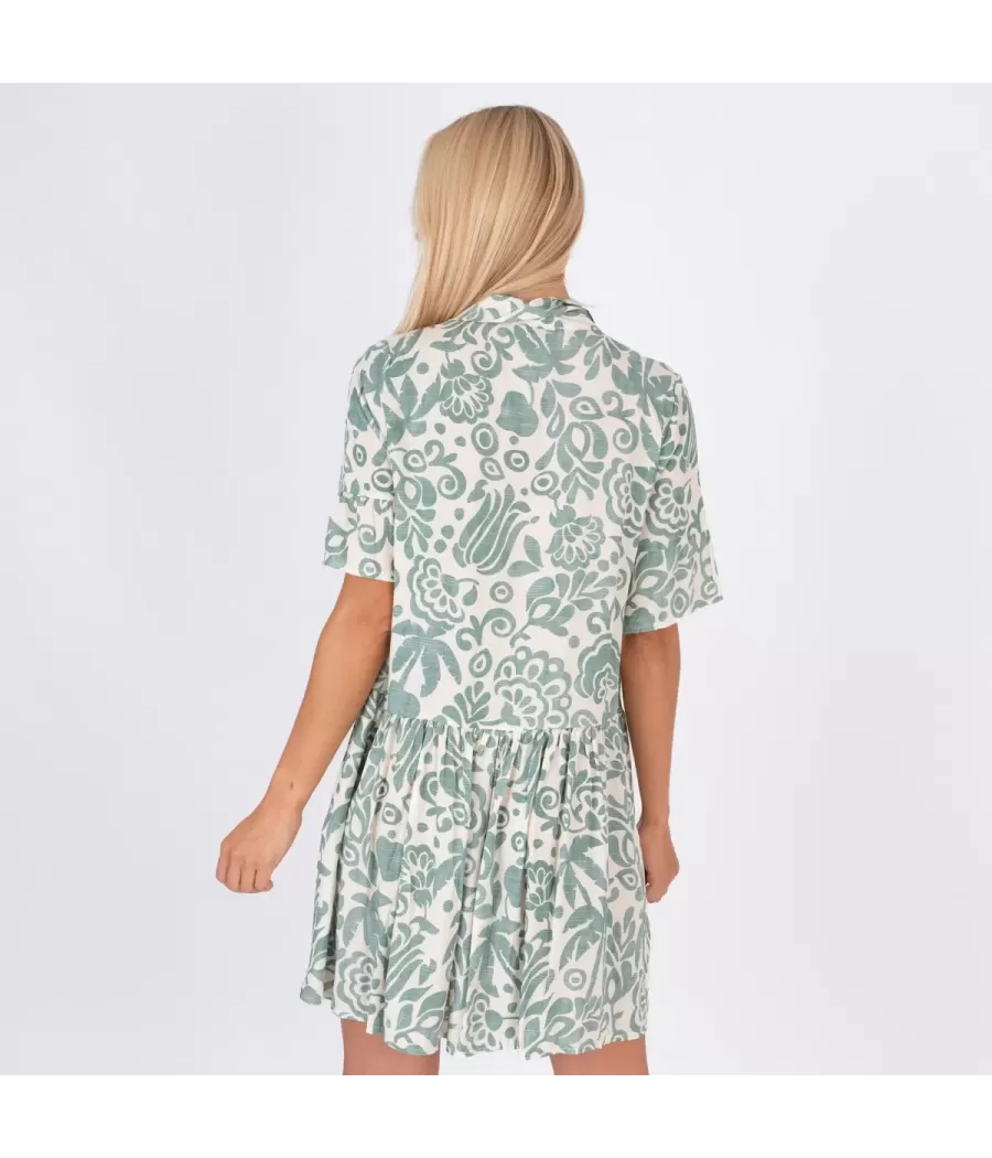 Robe femme courte Michela pivoine rivière | Kiwi Saint Tropez