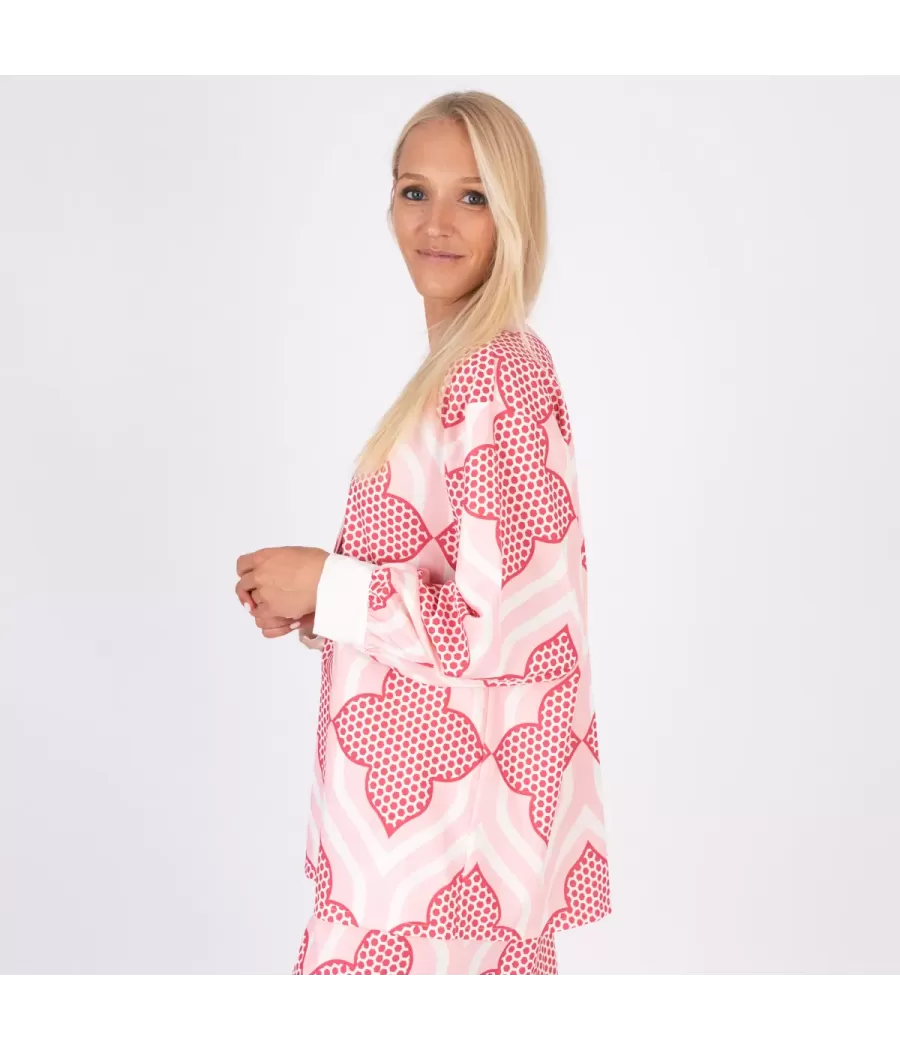 Chemise femme imprimé Vicky layette-framboise | Kiwi Saint Tropez