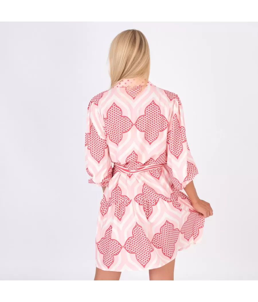 Robe femme imprimé Vicky layette framboise | Kiwi Saint Tropez