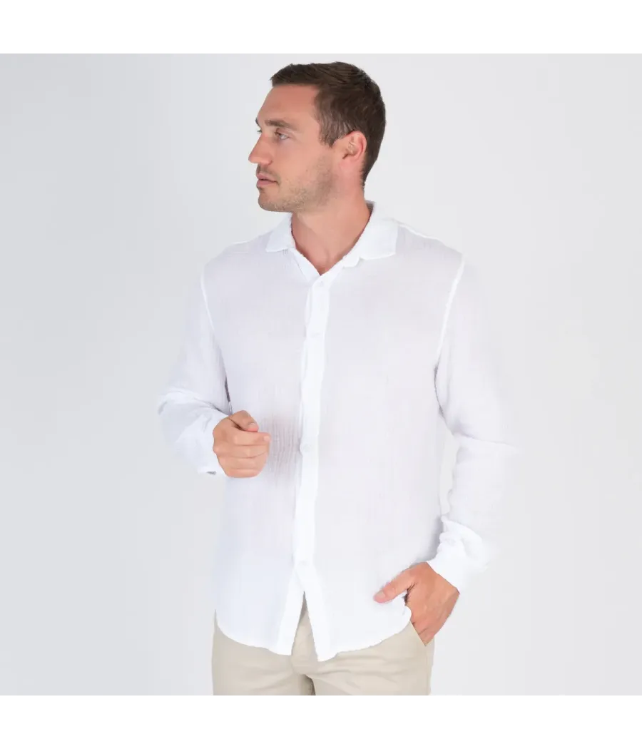 Chemise homme gaze de coton Toluca | Kiwi Saint Tropez