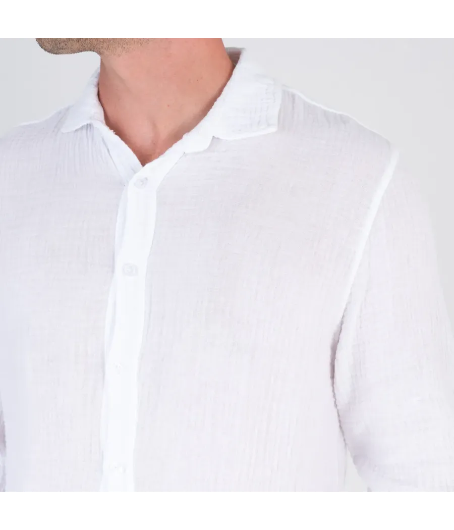 Chemise homme gaze de coton Toluca | Kiwi Saint Tropez