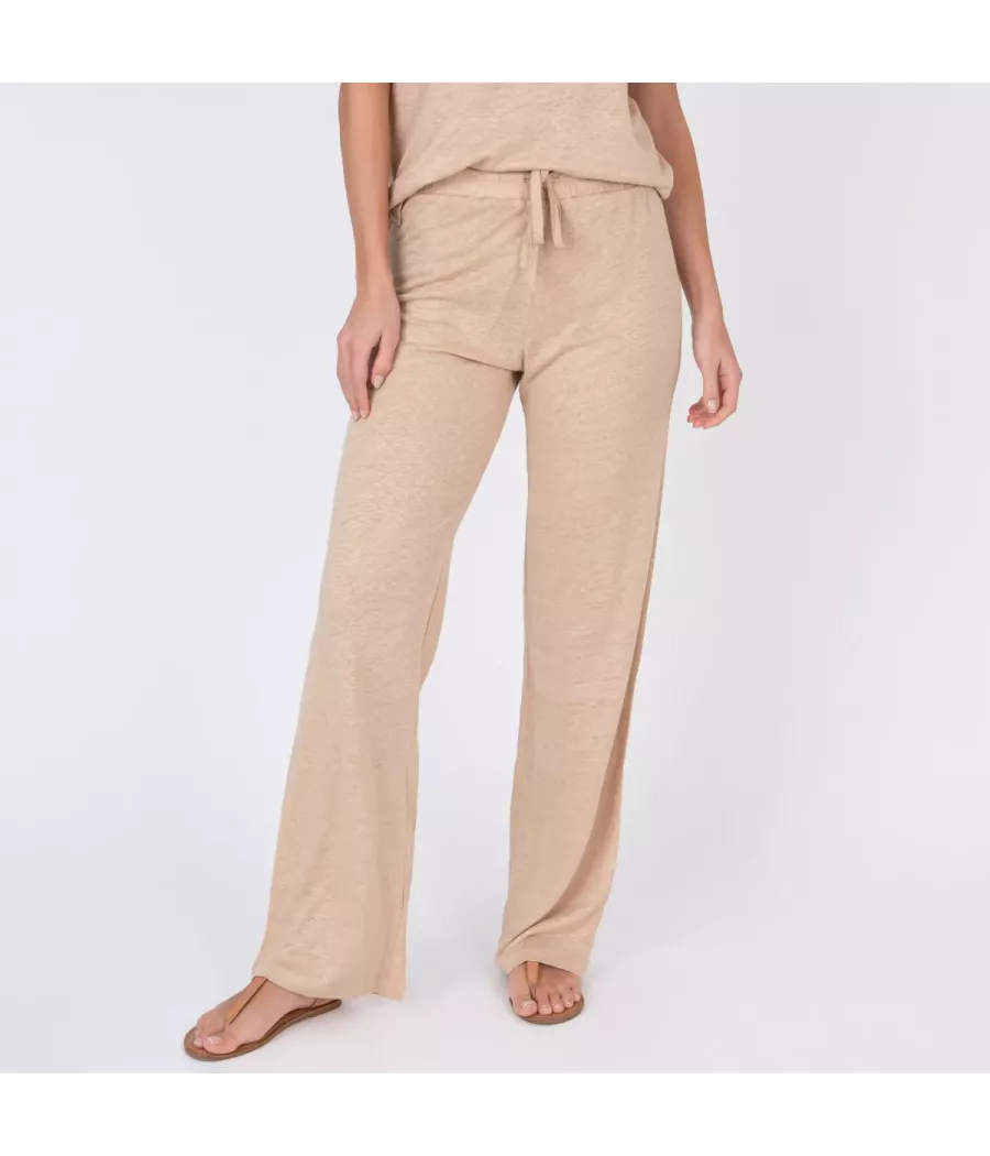 Damesbroek van satijnlinnen - Pantalons femme | Kiwi Saint Tropez