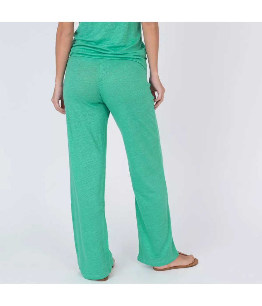 Pantalon femme satine lin - Promotions femme | Kiwi Saint Tropez