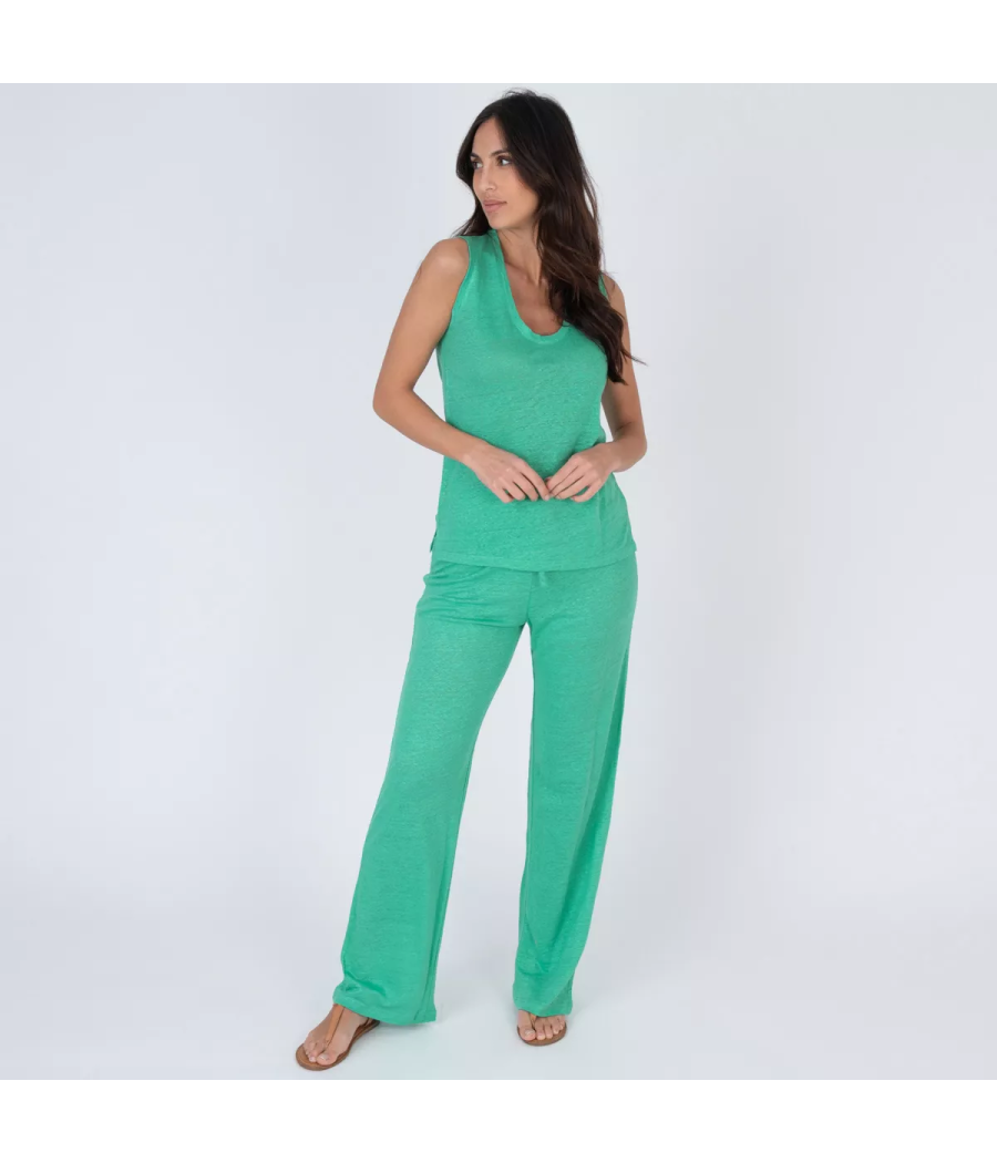 Women's satin linen trousers - Archive sales for women | Kiwi Saint Tropez