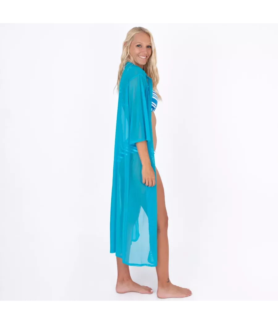 Turquoise savanne kimono voor vrouwen - Paréos | Kiwi Saint Tropez