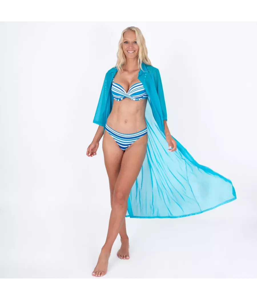 Kimono femme savane turquoise - Paréos | Kiwi Saint Tropez