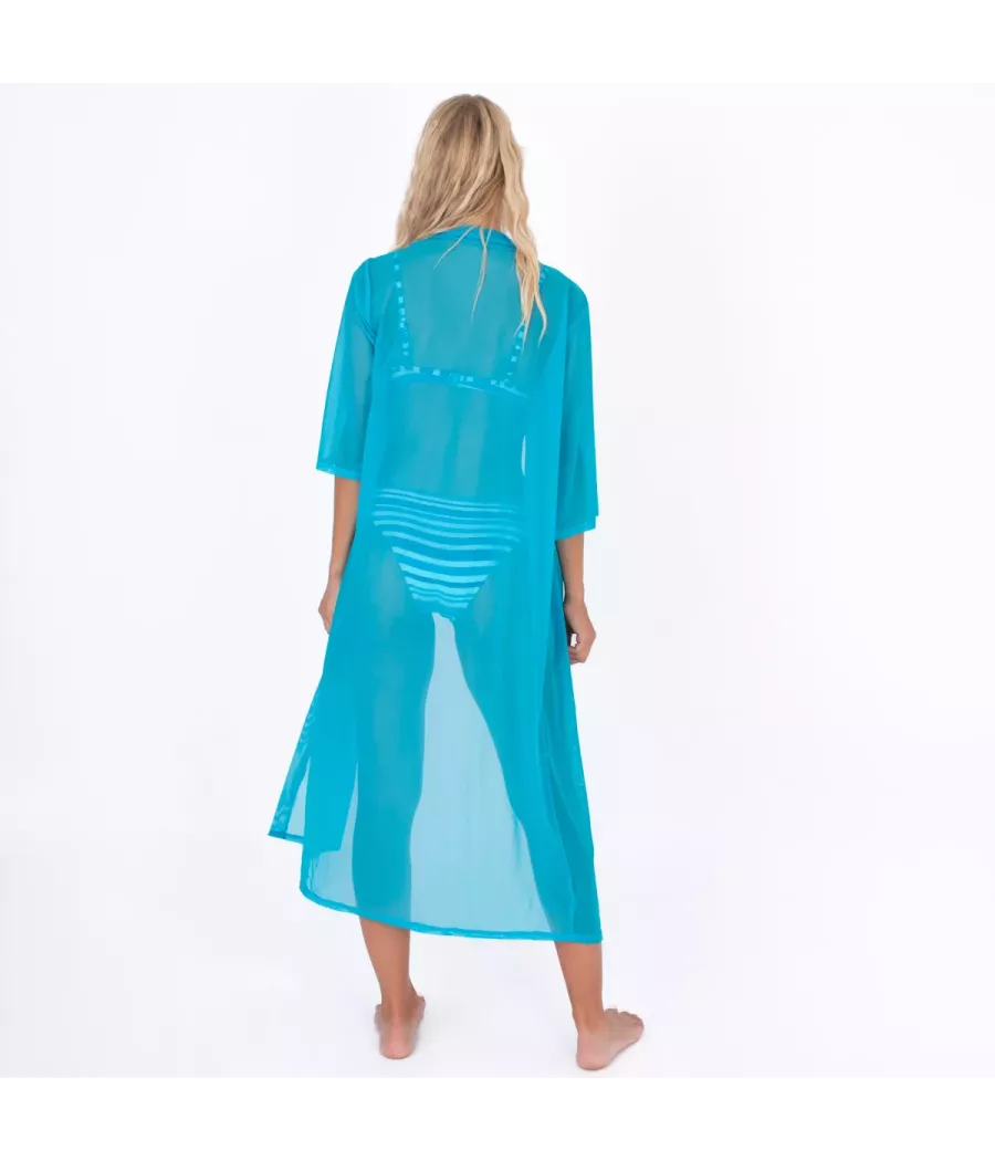 Turquoise savanne kimono voor vrouwen - Paréos | Kiwi Saint Tropez