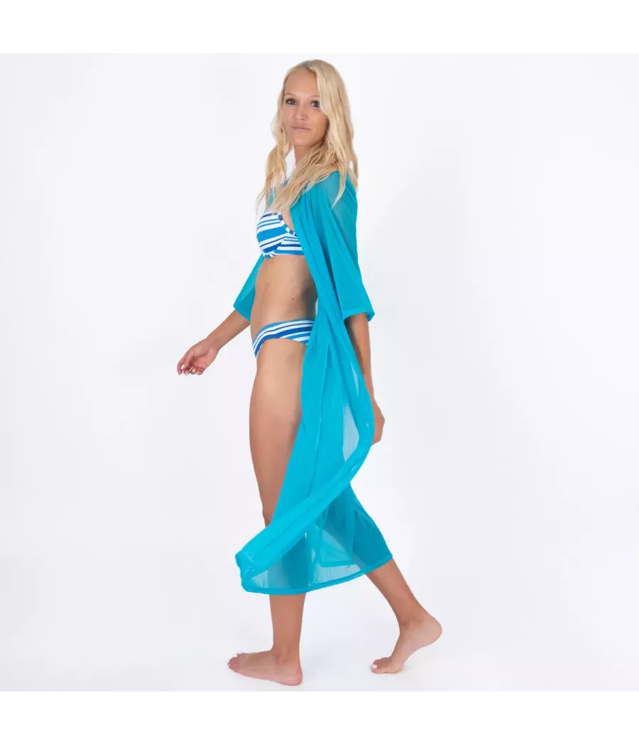 Turquoise savanne kimono voor vrouwen - Paréos | Kiwi Saint Tropez