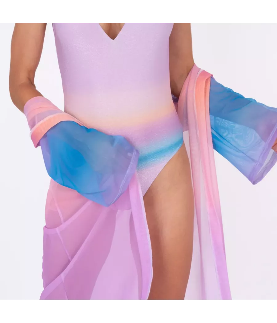 Kimono femme tie&dye maxi mauve | Kiwi Saint Tropez