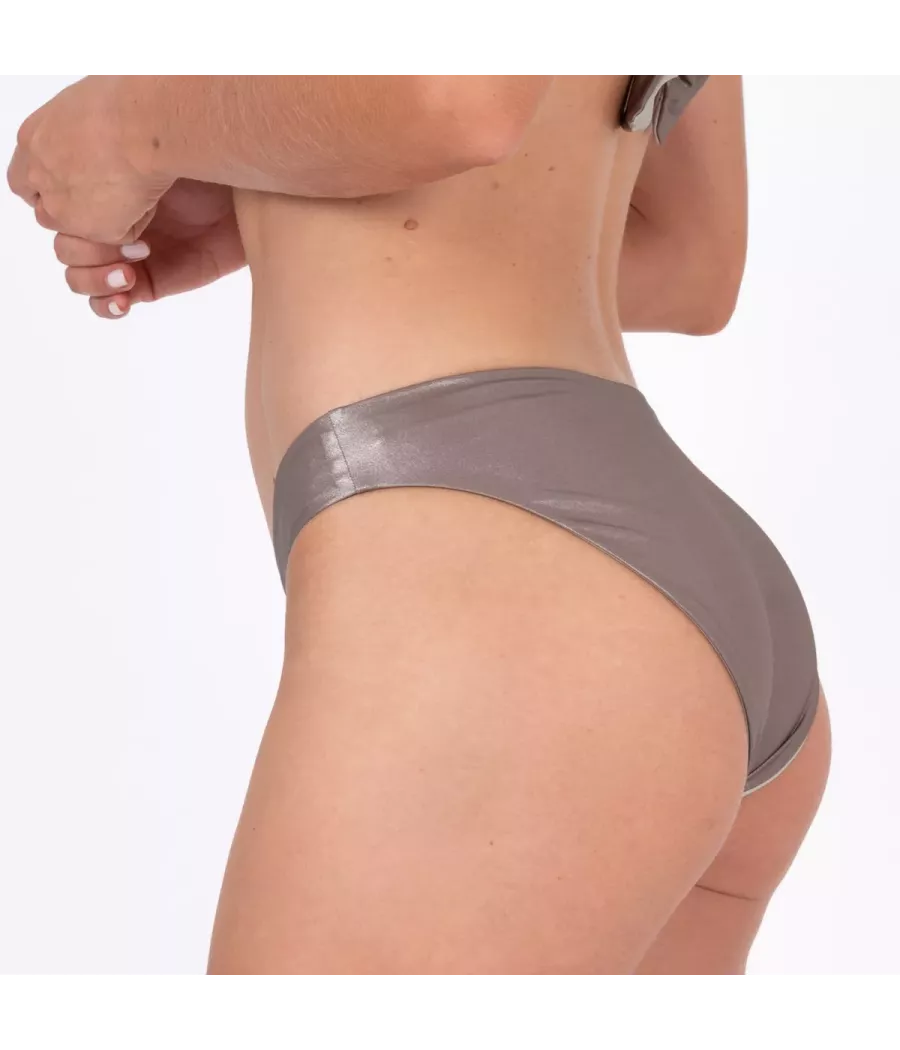 Culotte de maillot femme simple Luciole taupe | Kiwi Saint Tropez