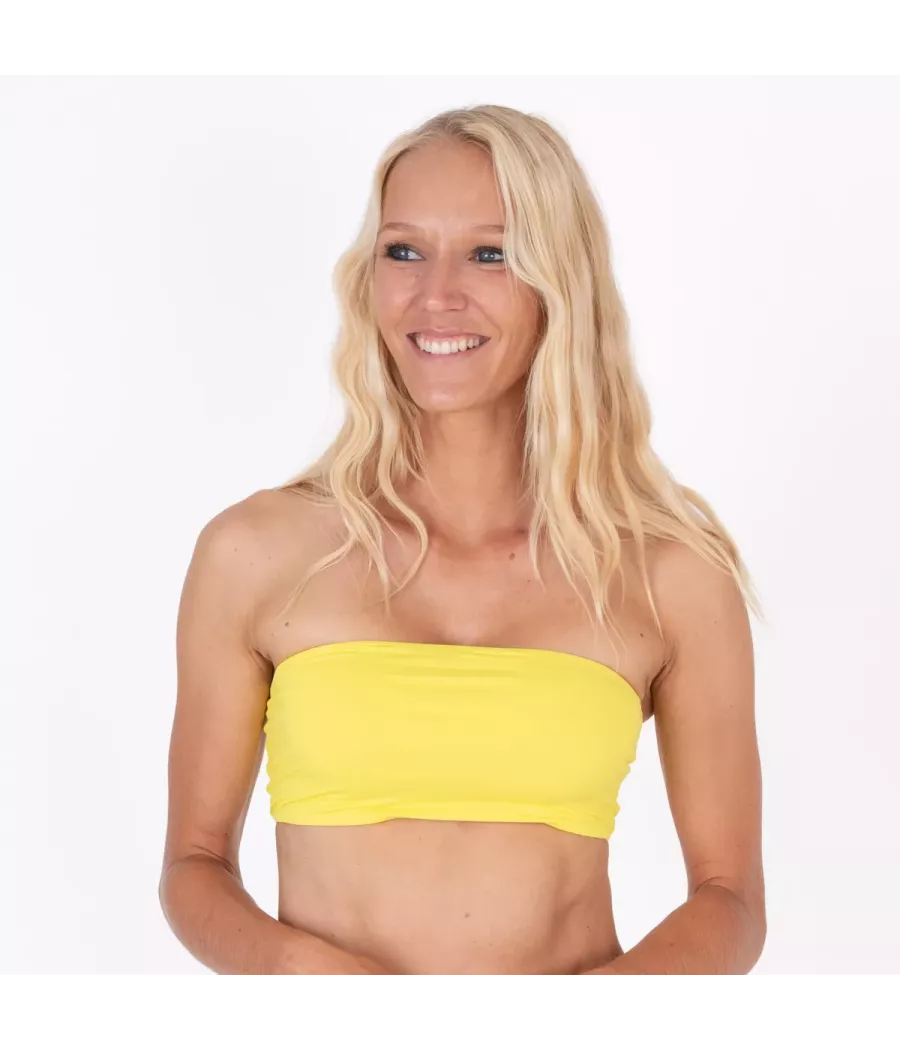 Haut de maillot femme bandeau savane citron