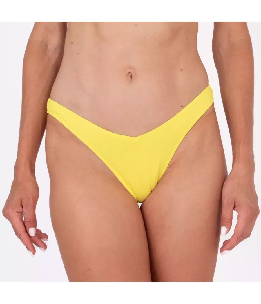 Culotte de maillot femme échancrée savane citron