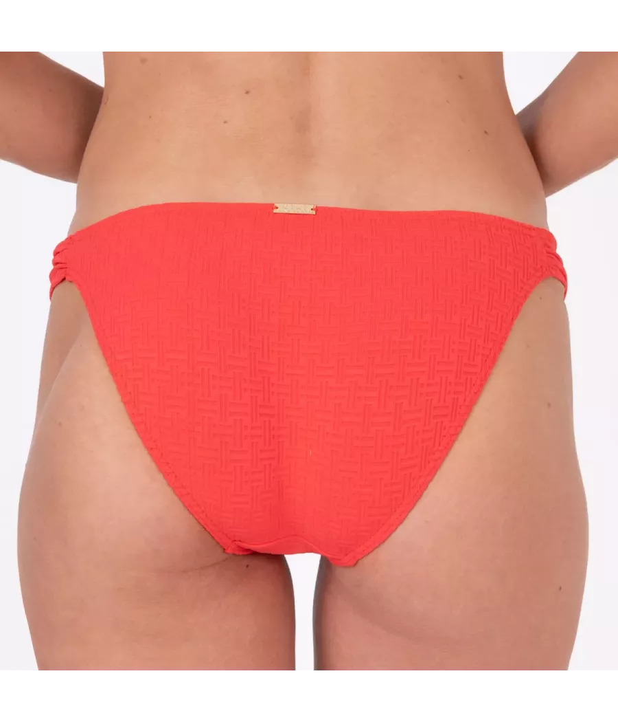 Culotte de maillot femme echancrée somptueux rouge | Kiwi Saint Tropez