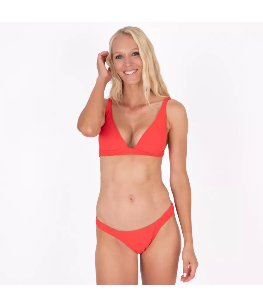 Culotte de maillot femme echancrée somptueux rouge | Kiwi Saint Tropez