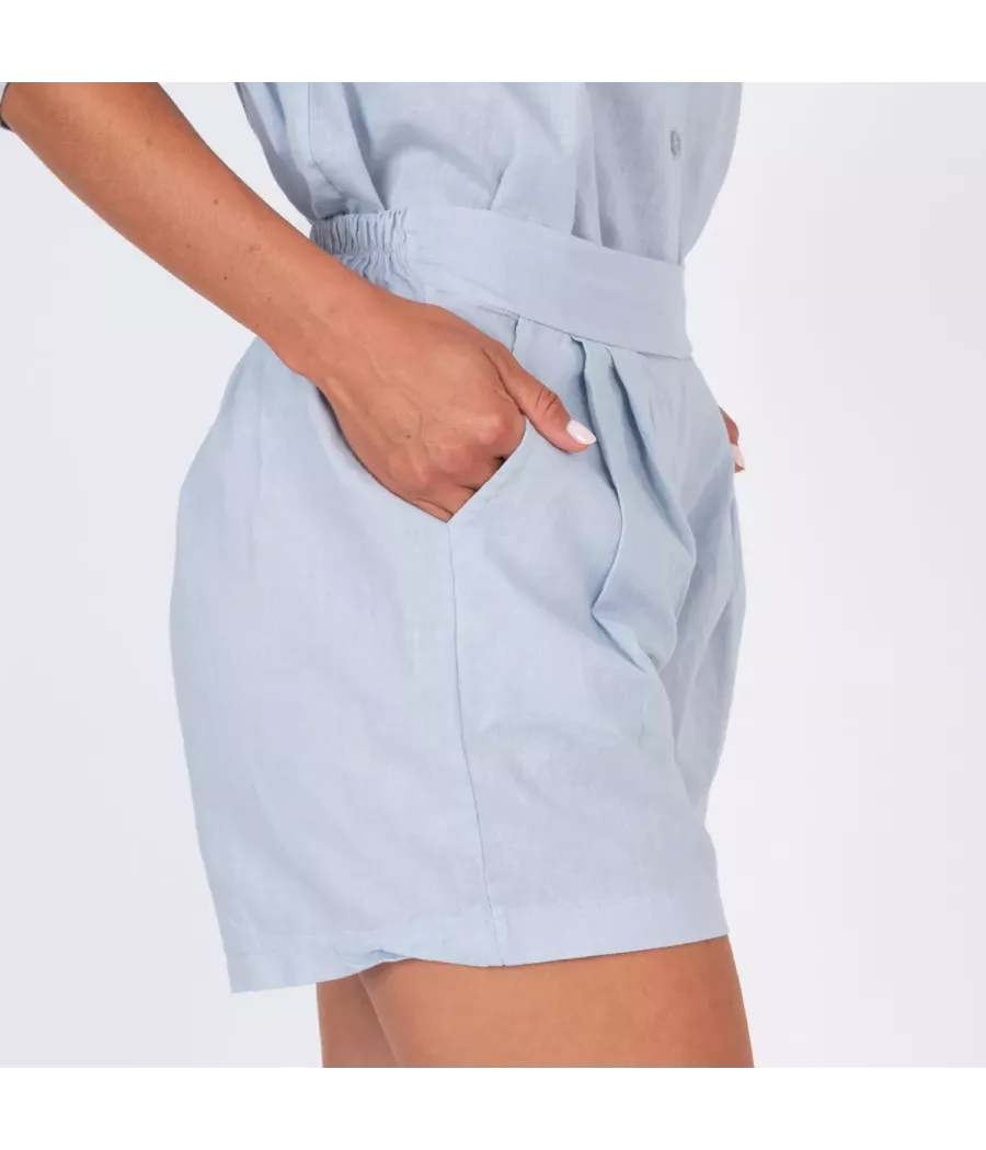 Short femme large Besty lin mélangé - Shorts femme | Kiwi Saint Tropez