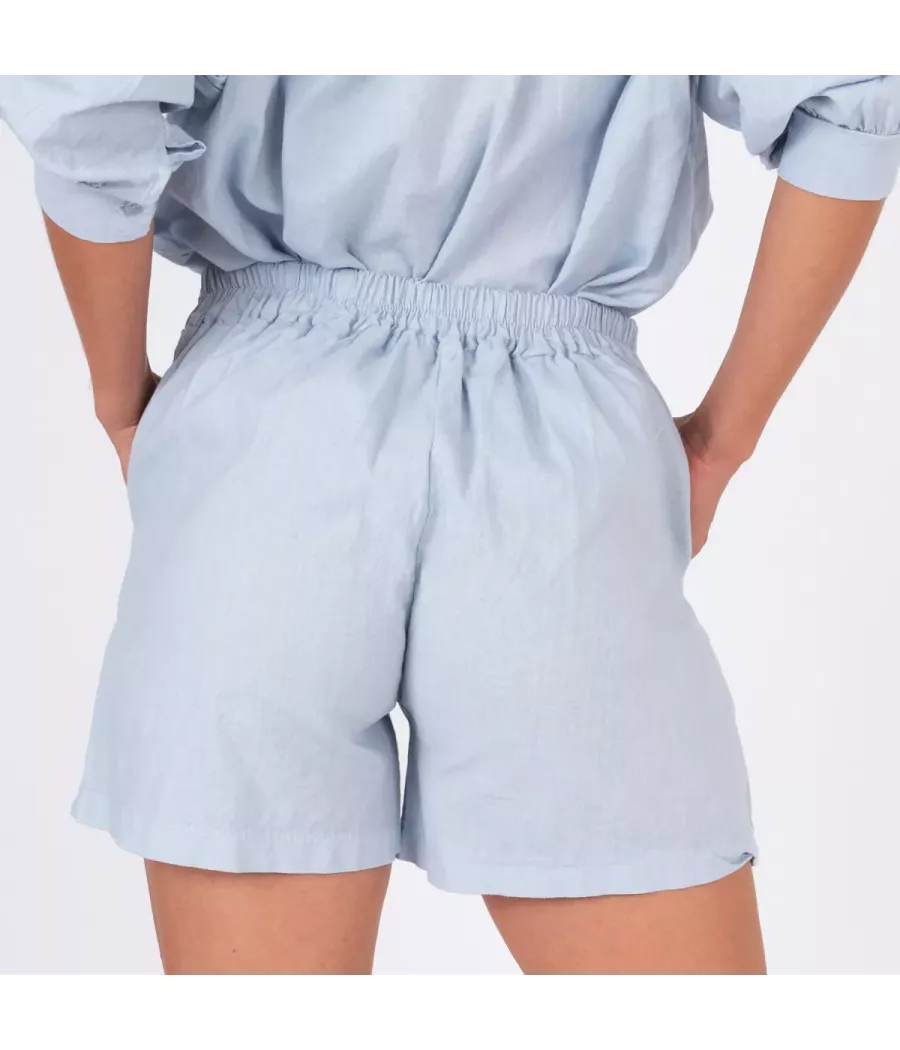 Short femme large Besty lin mélangé - Shorts femme | Kiwi Saint Tropez