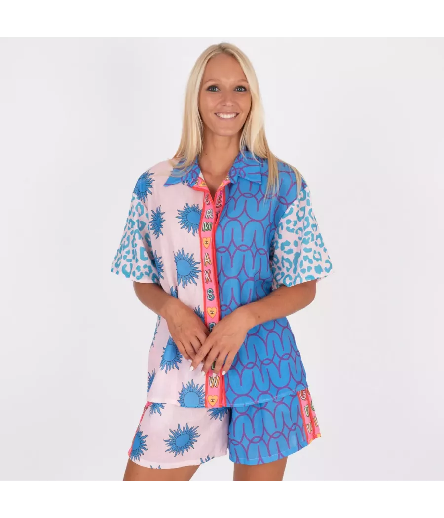 Chemise manches courtes imprimé Vicky panthère | Kiwi Saint Tropez