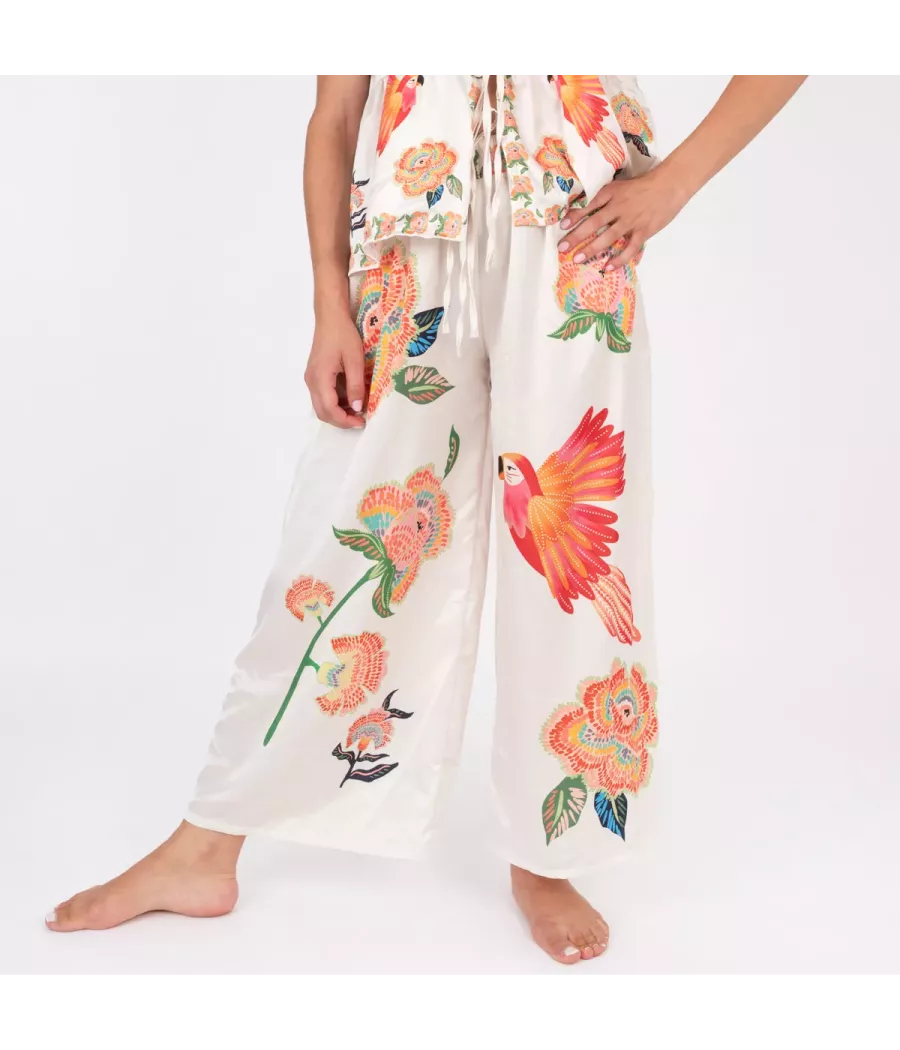 Women's Besty satin print trousers