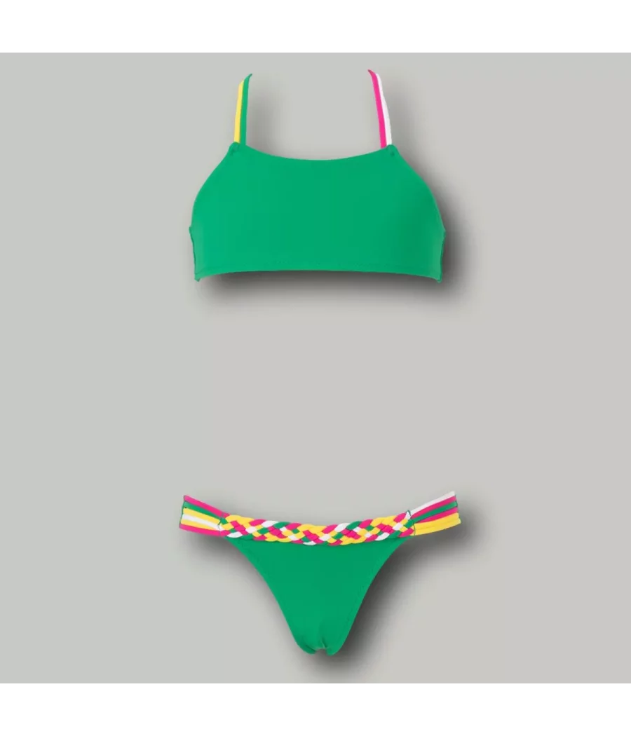 Maillot 2 pièces fille brassière sweety menthe - Maillots 2 pièces fille | Kiwi Saint Tropez