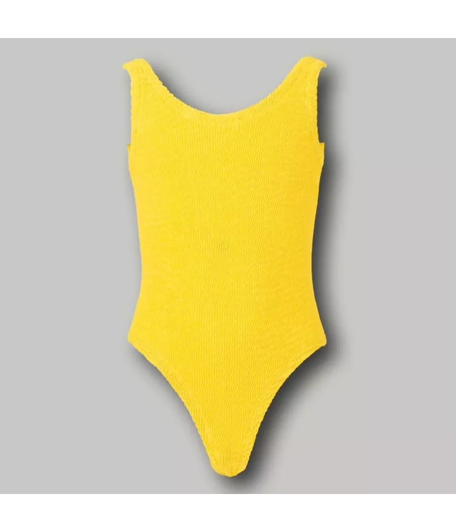 Maillot 1 pièce fille basique odelia wavy jaune